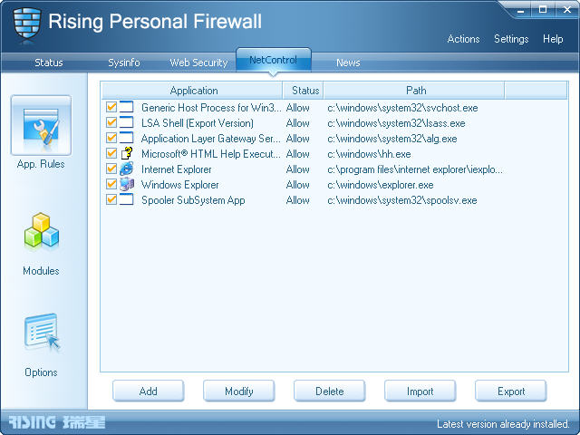 Rising Personal Firewall